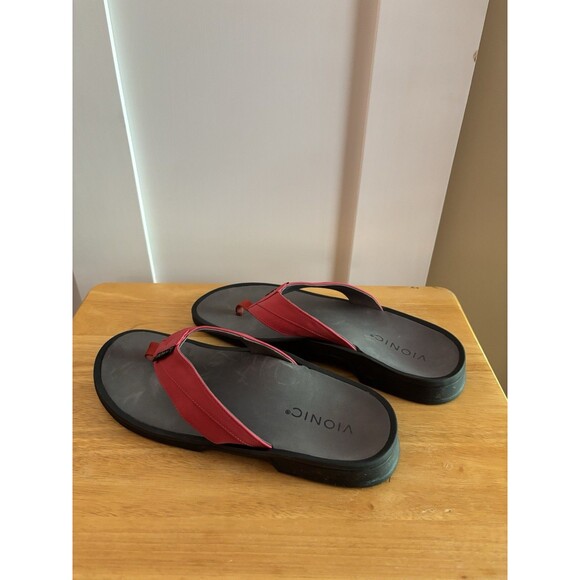 Vionic Wyatt Men’s Red Thong Sandals Size 11 Orthopedic Comfort Arch Support main image 4
